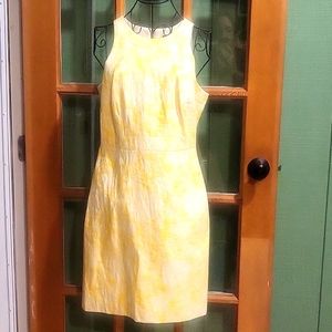 Ann Taylor yellow and white floral shift dress, size 2